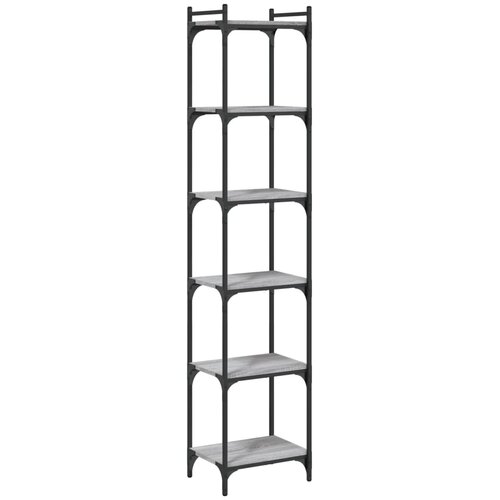 Maison Chic Knjižna omara - Knjižni regal 6-nadstropna siva sonoma 40x30x188 cm inž. les, (21724546) Slike