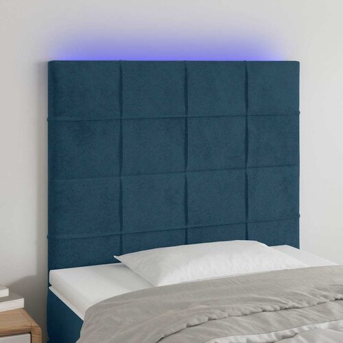  LED uzglavlje tamnoplavo 100x5x118/128 cm baršunasto Cene