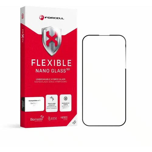 forcell Flexible 5D - hibridno staklo za Samsung Galaxy S23 Ultra crno (Hot Bending) - radi čitač Cene