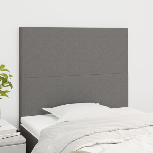The Living Store posteljno vzglavje 2 kosa temno sivo 80x5x78/88 cm blago - vzglavje, (21438209) Slike