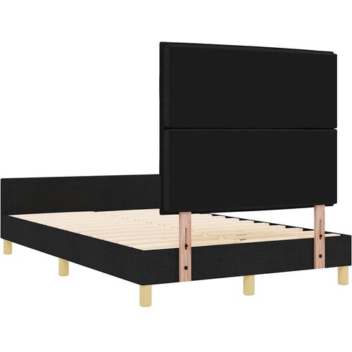  Krevetna konstrukcija s uzglavljem Crna 140 x 200 cm tkanina Slike