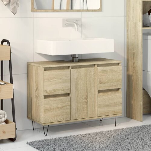vidaXL Kopalniška omarica sonoma hrast 80x33x60 cm inženirski les Cene