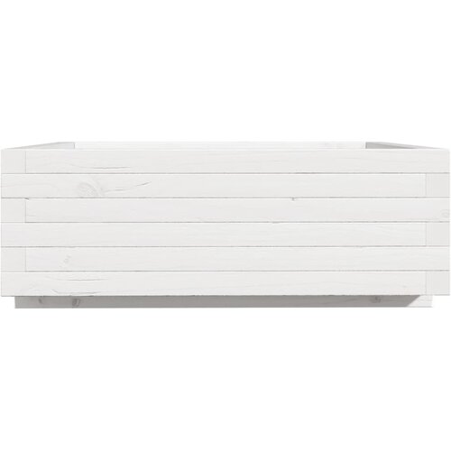  Vrtna sadilica bijela 70 x 70 x 26,5 cm od masivne borovine Slike