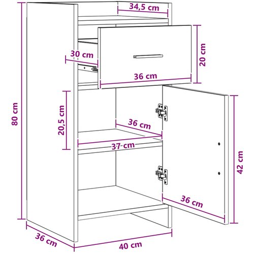  Kreveta Crni hrast 40 x 36 x 80 cm Konstruirano drvo Slike