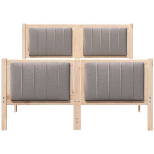 VidaXL Okvir kreveta Smeđa i taupe 120 x 200 cm Masivna borovina Slike
