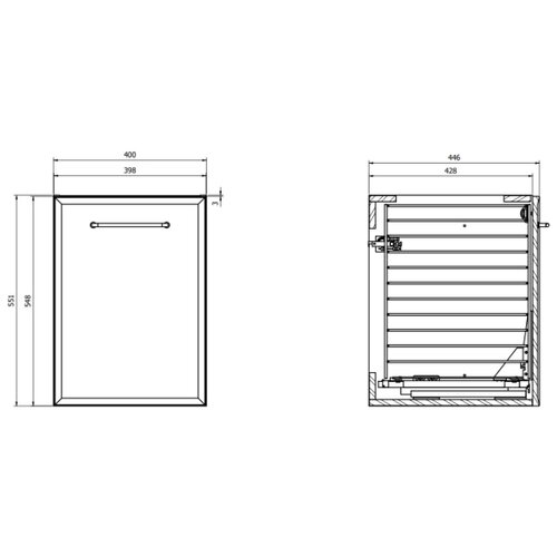 Cersanit S1022-011 - Viseći kupatilski ormarić sa ko&amp;scaron;em za ve&amp;scaron; MILLE 40x45 cm beli Slike