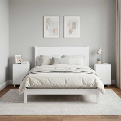  Noćni ormar 2 pcs Bijela 33,5 x 34,5 x 50 cm Konstruirano drvo Slike