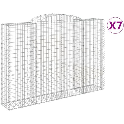  Lučne gabionske ko&amp;scaron;are 7 kom 300x50x200/220cm pocinčano željezo Slike
