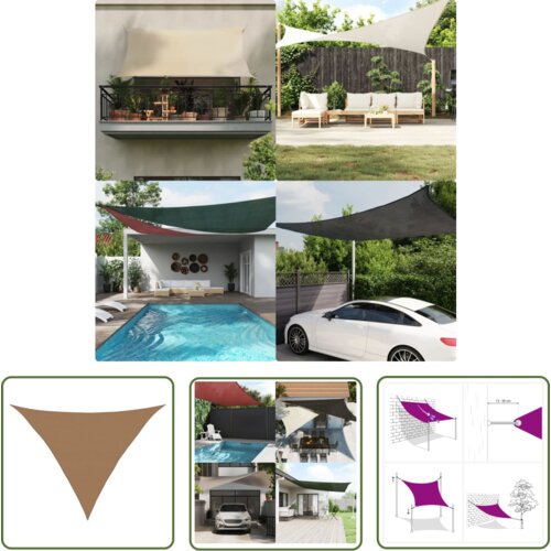  The Living Store Senčno jadro 160 g/m² taupe 5x5x6 m HDPE - Senčno Jadro, (21742475) Cene