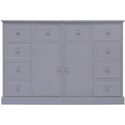 Maison Chic Komoda - Predalnik z 10 predali siva 113x30x79 cm les, (21719403) Cene