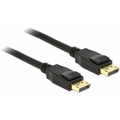 Delock DisplayPort priključni kabel DisplayPort utikač, DisplayPort utikač 3.00 m crna 83807 pozlaćeni kontakti DisplayPort kabel Slike