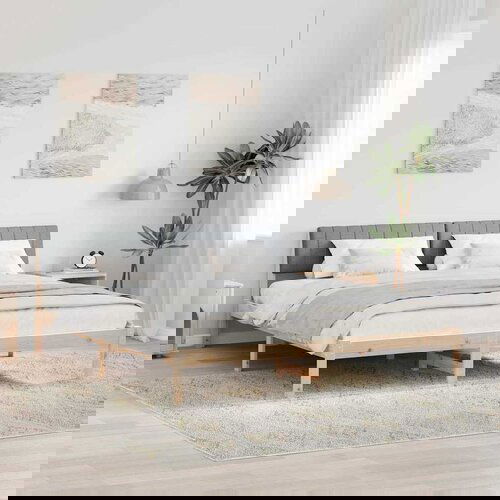 vidaXL Okvir kreveta s uzglavljem Smeđa i svijetlo siva 180 x 200 cm Cene