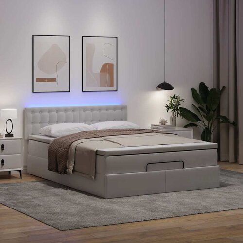  Otomanski krevet s madracima i LED 140x190cm umjetna koža Slike