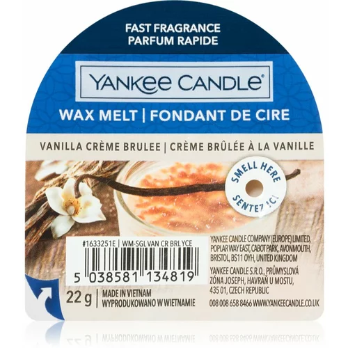 Yankee Candle Vanilla Crème Brûlée vosek za aroma lučko 22 g
