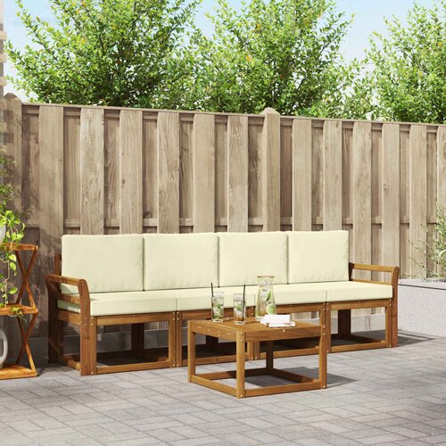  Set vanjskih sofa 5 kom. Prirodna i krem Cene
