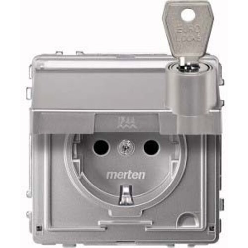 Merten SCHUKO vtičnica iz aluminija s tečaji z napisom MEG2316-7260, (21225402) Cene