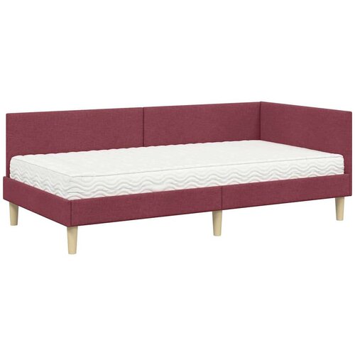  Kutni krevetni okvir s madracem Ostalo 2 pcs Siva tkanina Slike