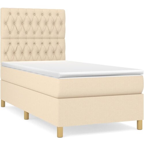 Maison Chic Box spring postelja - Vzmetna postelja z vzmetnico krem 100x200 cm blago SL19467, (21885176) Cene