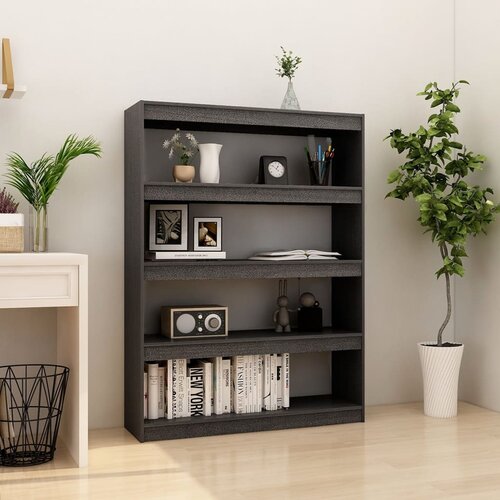 vidaXL Knjižna omara za razdelitev prostora siva 100x30x135,5 cm Cene