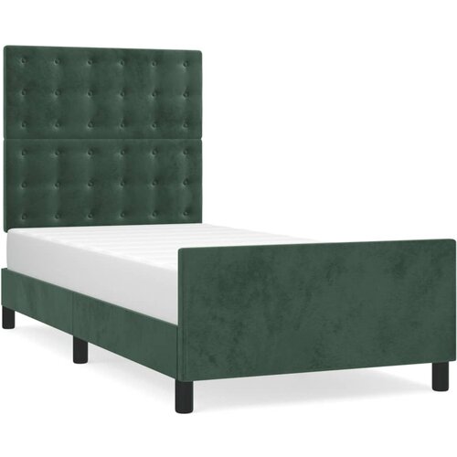 Maison Chic Postelja za odrasle - Posteljni Okvir brez vzmetnice temno zelen 80x200 cm žamet, (22082713) Cene