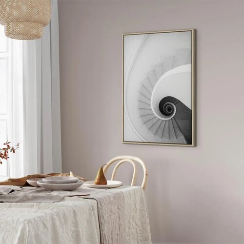  Slika - White Stairs (1 Part) Vertical 40x60 U prirodnom drvenom okviru Slike
