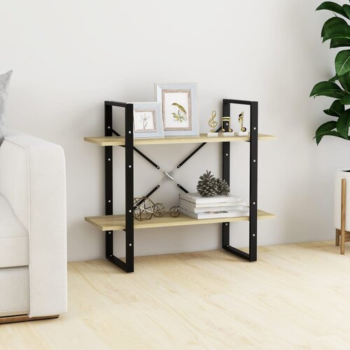 vidaXL Knjižna omara 2-nadstropna sonoma hrast 80x30x70 cm iverna pl. Cene