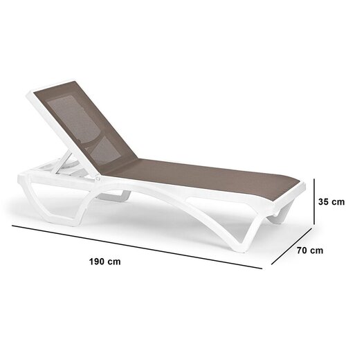 Hanah home Baštenska ležaljka Royale, 70x35x190 cm, Braon-bela Cene