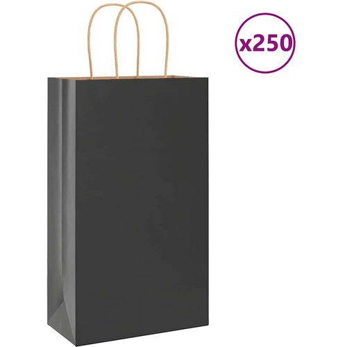  Papirnate vrećice 250 kom s ručkama crne 21x11x36 cm Cijene