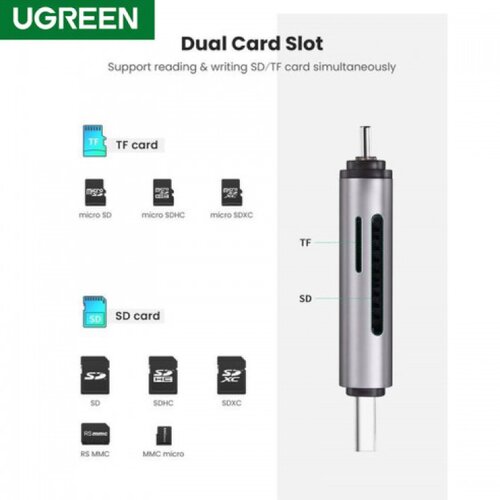 Ugreen čitalec kartic 2v1 USB 3.0/USB-C (50706) Slike