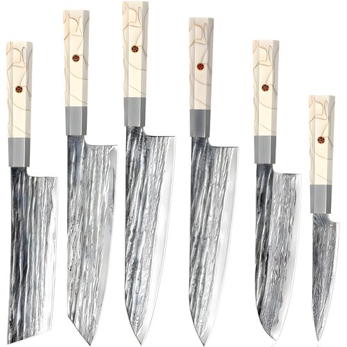 IZMAEL Set dama&scaron;ćanskih kuhinjskih noževa MA-39192 - 6 kom / Bijela Cijene