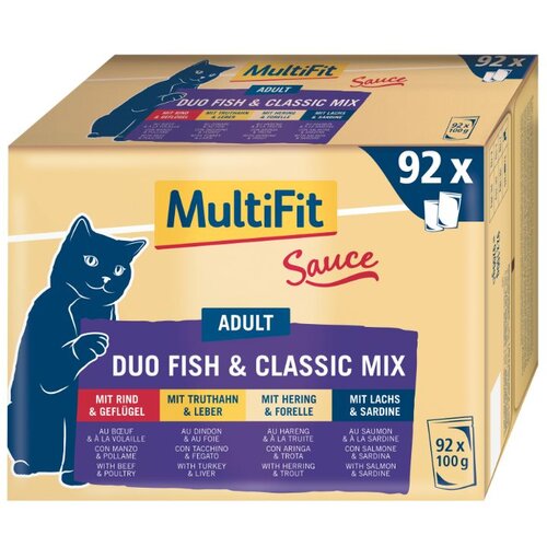 MultiFit Cat Adult Duo riba i classic mix u umaku Multipack 92x100 g Cene