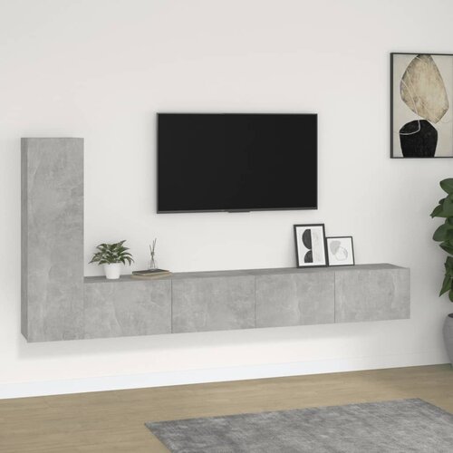 The Living Store Komplet TV omaric 3-delni betonsko siv inženirski les - Komplet TV Omaric, (21427972) Cene