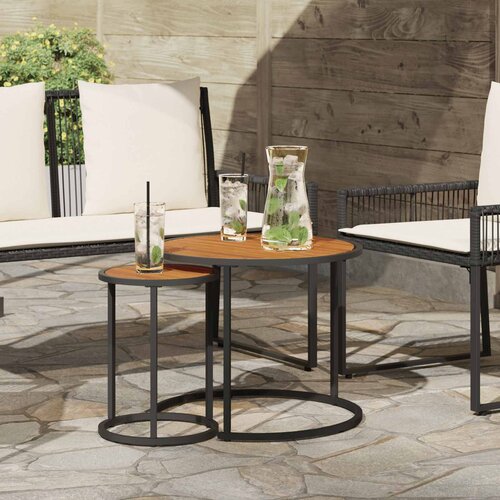  Set stolića za kavu 2 pcs Prirodna i crna 55 x 55 x 45 cm Cene