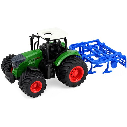  Agricultural Farm Tractor With Cultivator Tillage Unit Green 1:24 Slike
