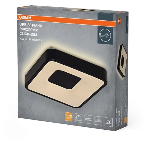 Osram LED prigu&amp;scaron;iva stropna svetiljka ORBIS PIANA LED/16W/230V 29x29 cm crna Slike