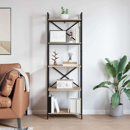 VidaXL Polica Sonoma hrast 56 x 34 x 171 cm Konstruirano drvo Slike