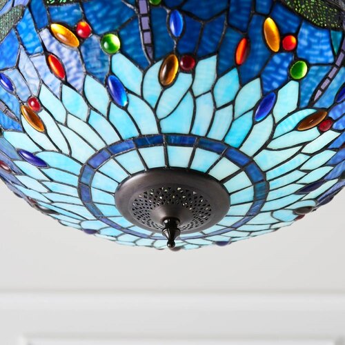  Endon 64075 - Luster na lancu Tiffany DRAGONFLY 3xE27/60W/230V prečnik 41 cm Slike