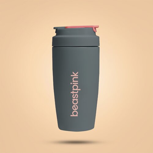 BeastPink Thermo Mug termo lonček s slamico barva Grey 500 ml Cene