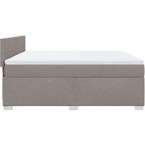 VidaXL Krevet s oprugama i madracem smeđesivi 180x200 cm tkanina Slike