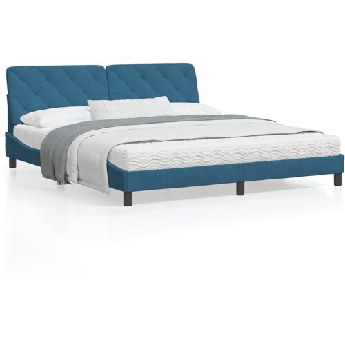 vidaXL Krevet s madracem plavi 180x200 cm baršunasti Cijene