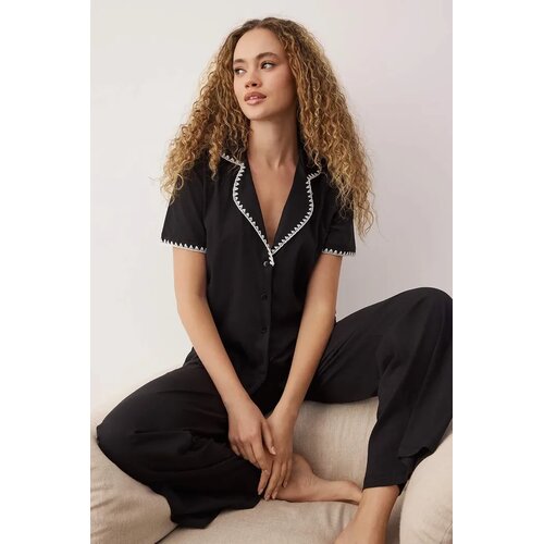 TRENDYOLMILLA Ženski set pidžame Thmaw26Pt00133, Crni Slike