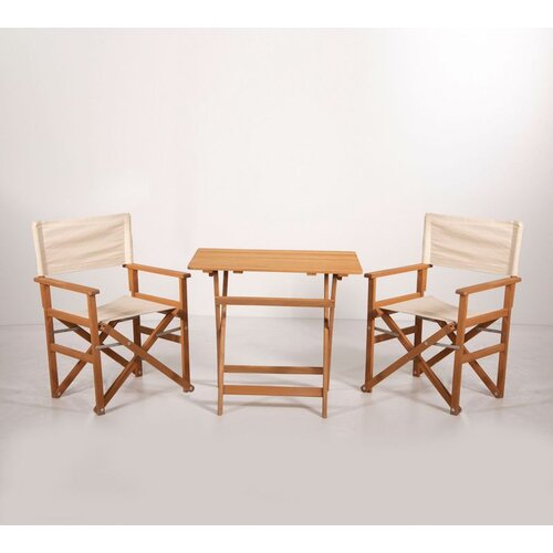 Hanah home MYR03 Cream Garden Table & Chairs Set (3 Pieces) Cene