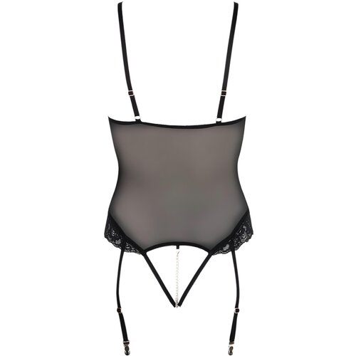 Cottelli Bondage - telo s kovinskim obročem in ročnimi okovi (črno) - M Cene