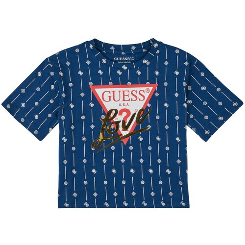 Guess Majice s kratkimi rokavi ORGANIC COTTON STRETCH Modra Cene