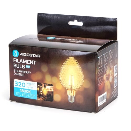 Aigostar led sijalica filament E27/4W/230V 1800K jagoda Slike