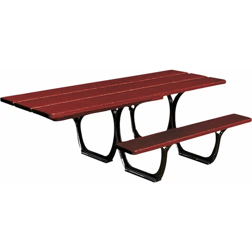 PROCITY Garnitura mize in klopi SEVILLA, dolžina 2000 mm, zamaknjena noga mize, črne barve / mahagoni