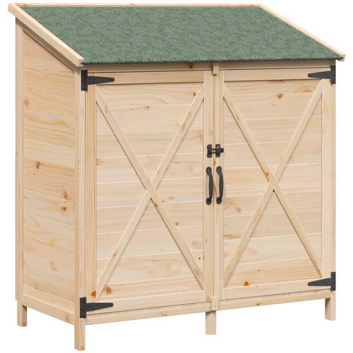 vidaXL Vrtno skladi&scaron;če Naravna 106 x 56 x 113,5 cm Inženirski les, (5000235355) Cene