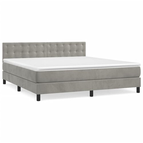 Maison Chic Box spring postelja - Vzmetna postelja z vzmetnico svetlo siva 160x200 cm žamet SL15623, (21903094) Cene
