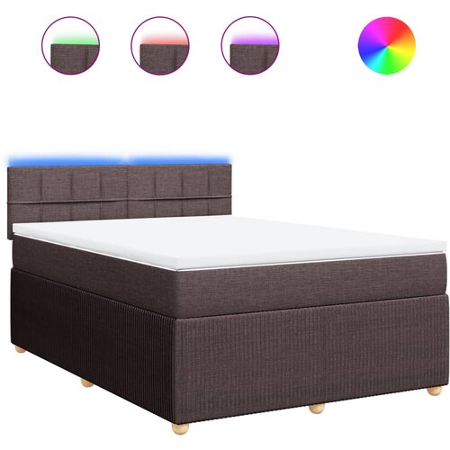 Maison Chic Box spring postelja - Vzmetna postelja z vzmetnico temno rjava 160x200 cm blago SL11181, (21907698) Slike