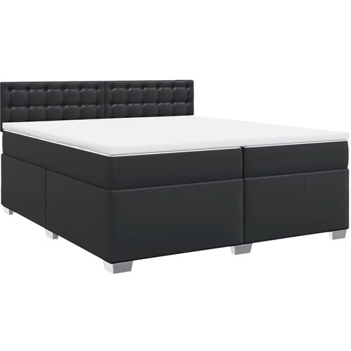 Maison Chic Box spring postelja - Vzmetna postelja z vzmetnico črna 200x200 cm umetno usnje SL4802, (21901481) Cene